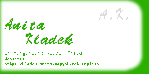 anita kladek business card